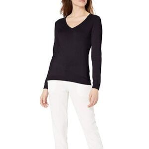New Lark & Ro V Neck Pima Sweater XS